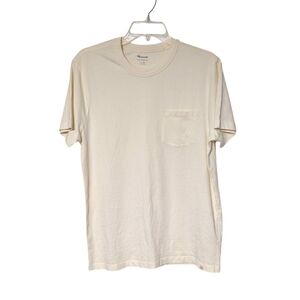 Madewell Allday Pocket Lighthouse Cream Short Sleeve Cotton Crew Neck Tee XS NWT